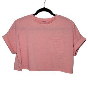 SHEIN Cropped Boxy Pocket Tee Pink Size XS Barbiecore